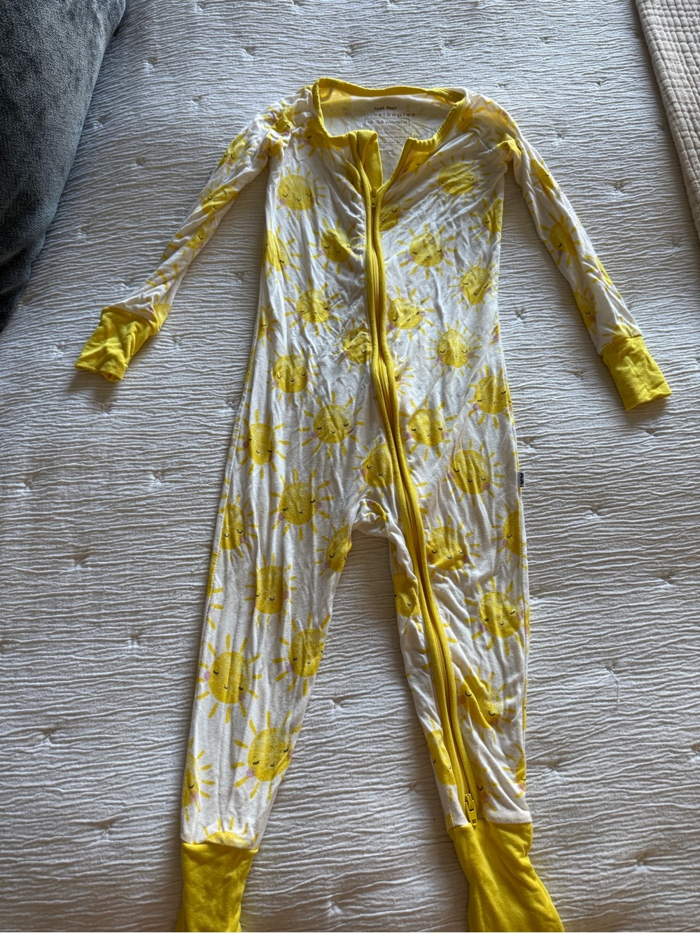 Little Sleepies Yellow Sun Print Zip Sleep Sack Pajamas